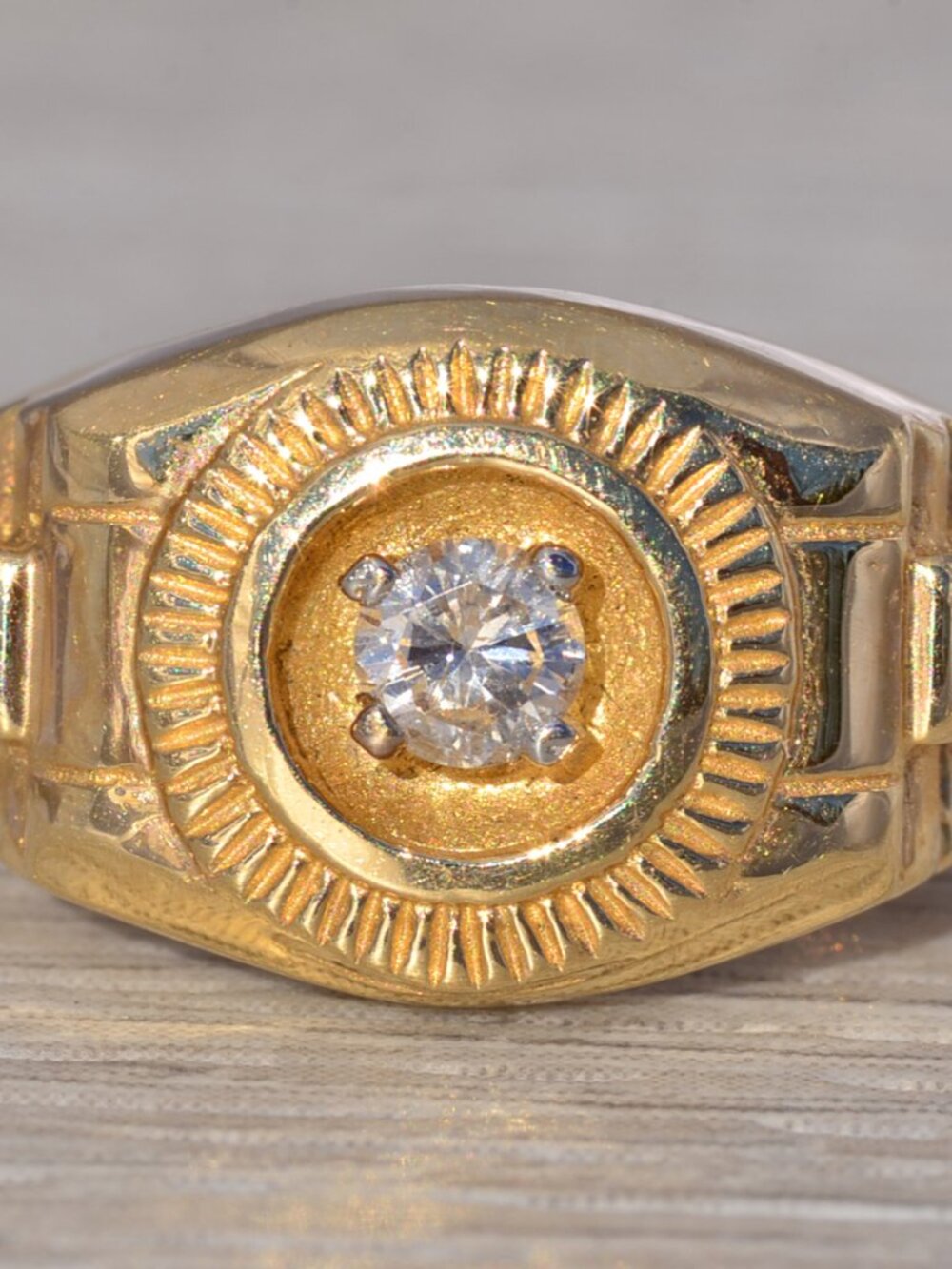 Diamond Pinky Ring in Yellow Gold